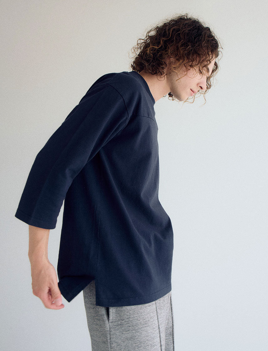 
                  
                    【NUTMEG MILLS】USAコットン切替7分袖T
                  
                